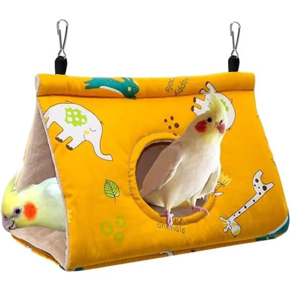 Winter Warm Bird Nest House - Hanging Hammock Velvet Shed Hut Cage Plush Fluffy